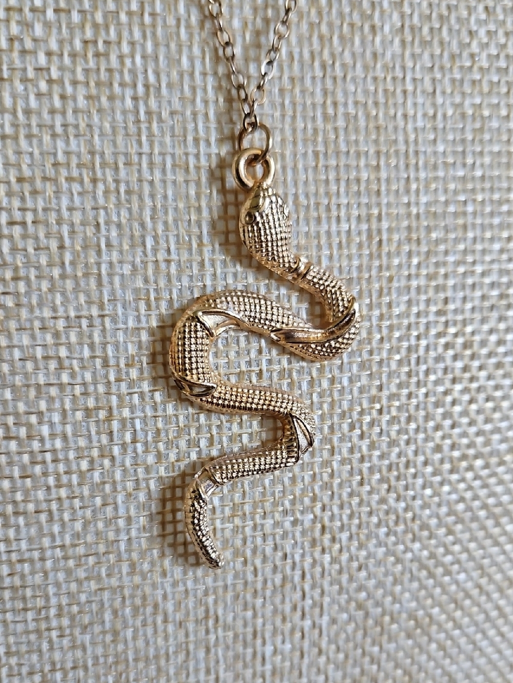 Gold-Tone Snake Pendant Necklace